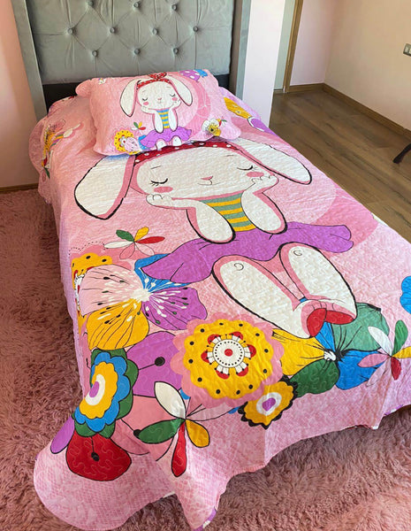 Cubrecama estampado 1 1/2P Conejita