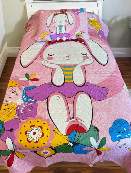 Cubrecama estampado 1 1/2P Conejita