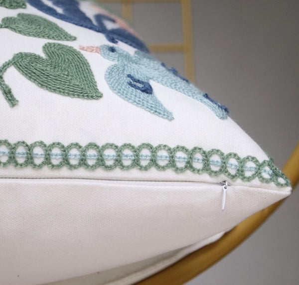 Funda bordada pajaritos