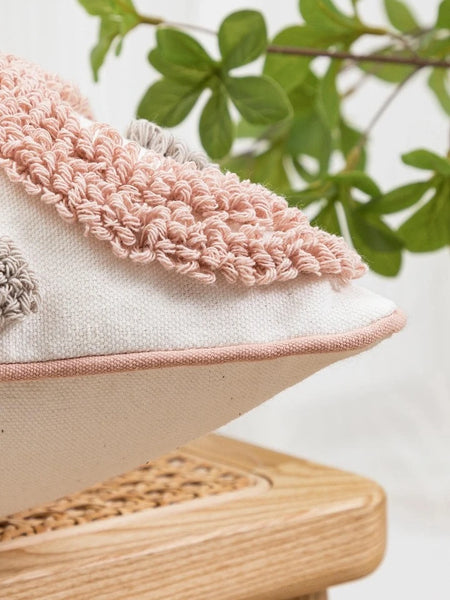 Funda cojín boho semicirculos