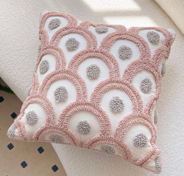 Funda cojín boho semicirculos