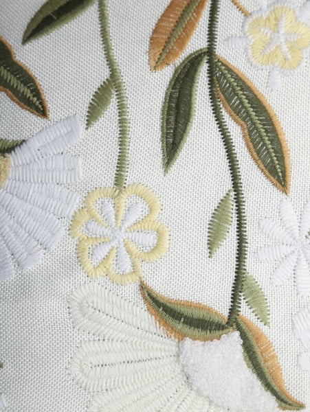 Funda cojín bordada Flores