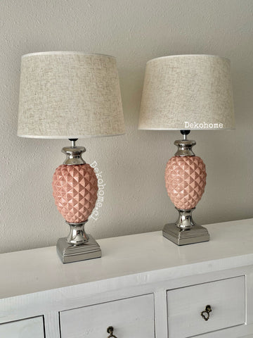 Set de lamparas piñas rosadas