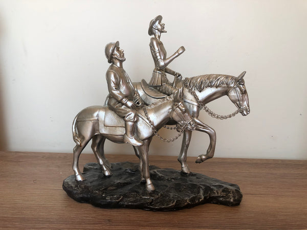 Quijote con Sancho panza silver