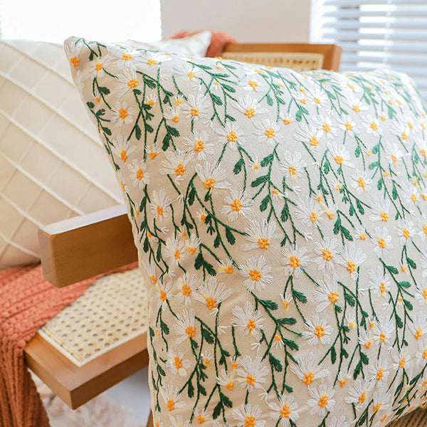 Funda Cojín Bordada Cuadrada