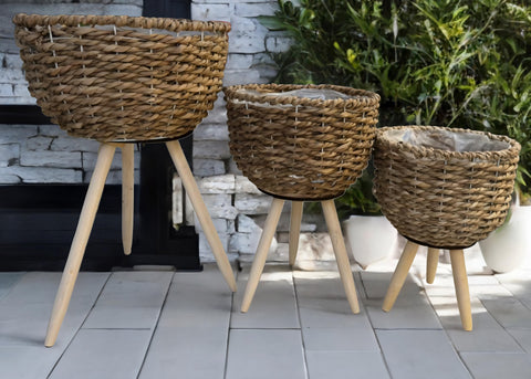 Trio de maceteros madera