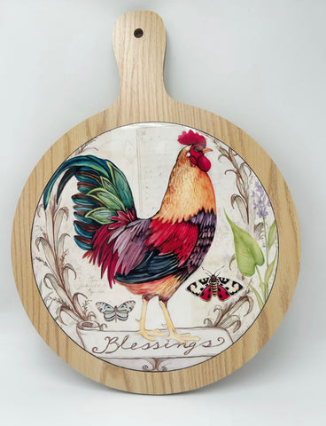 Tabla Gallo plumas rojas