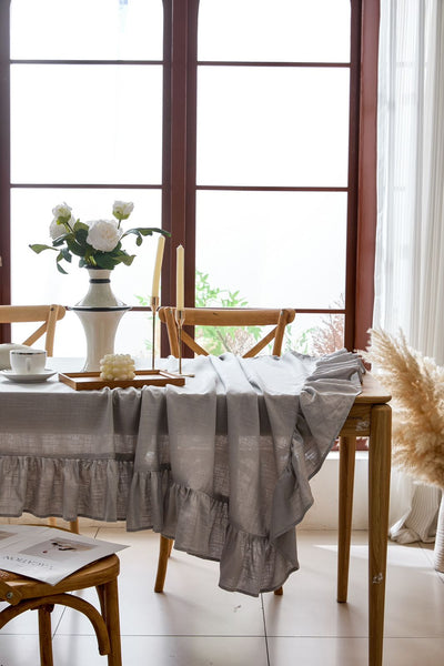 Mantel lino gris