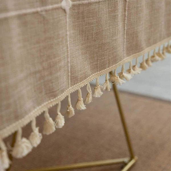 Mantel con flecos beige