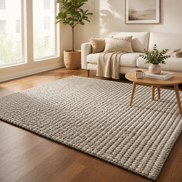 Alfombra sisal 200x300cm Bicolor Gris -Arena