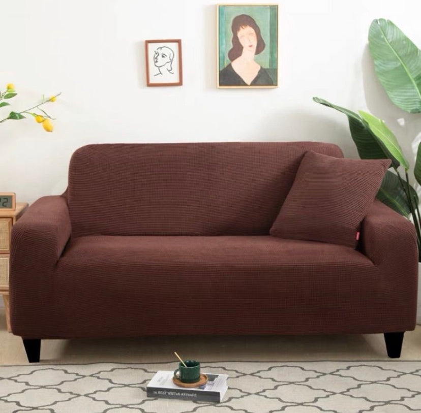 Funda sillon textura 3 cuerpos Café .