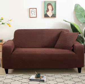 Funda sillon textura 3 cuerpos Café .