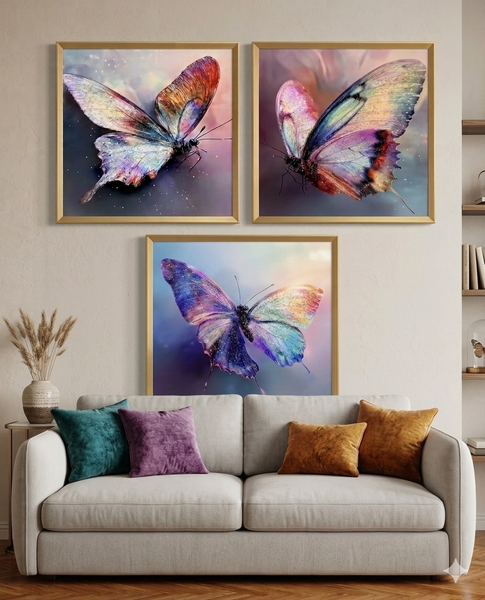 Tríptico mariposas 60x60cm