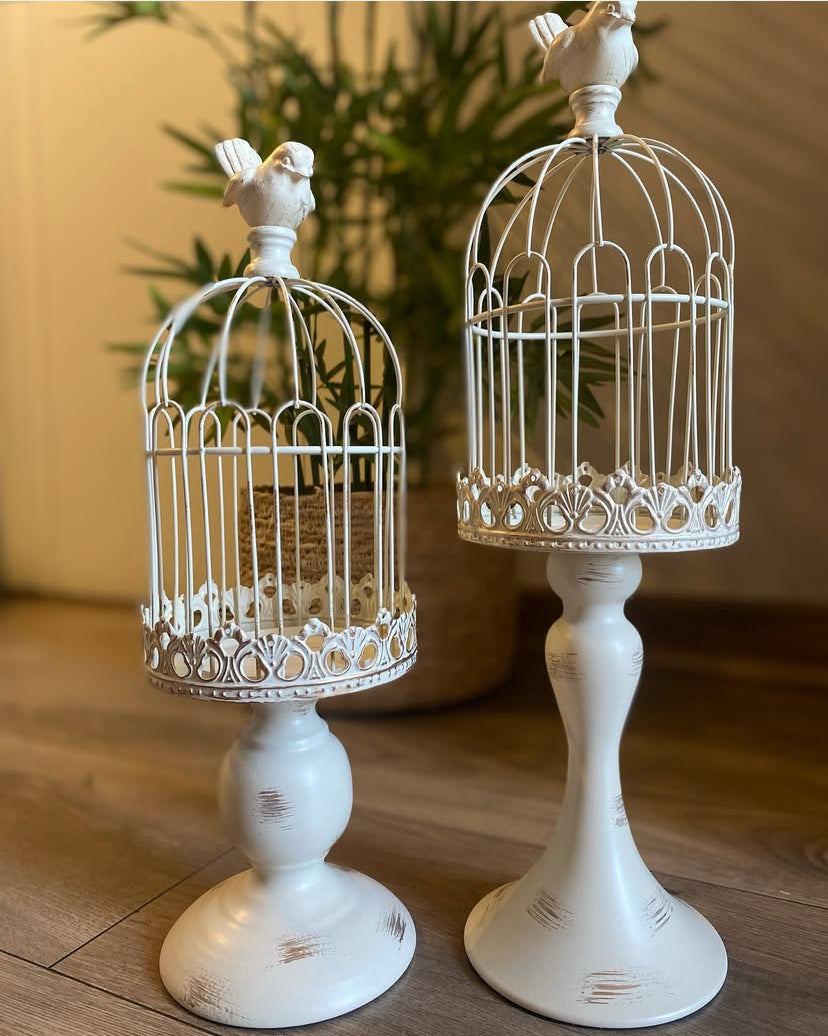 Set Candelabro metálico jaula