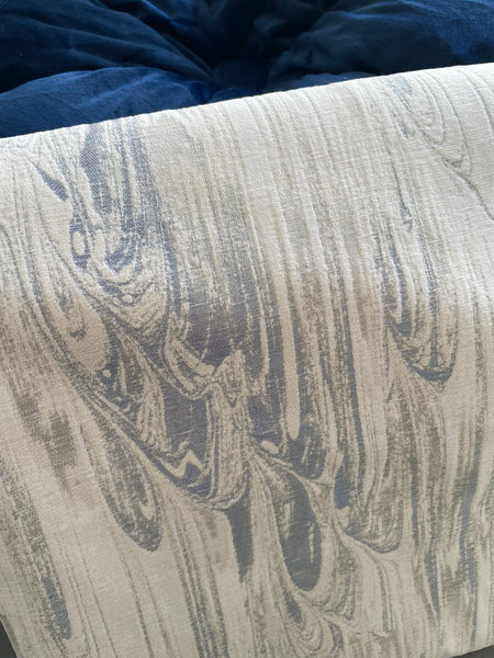 Piecera jacquard + 02 fundas de cojín azul