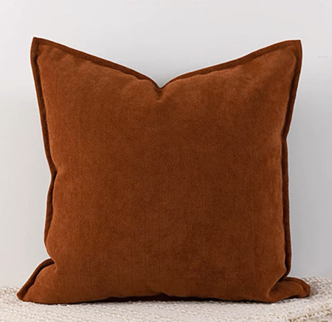 Funda Cojín Chenille Terracota Mod: Pestaña