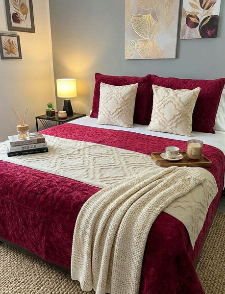 Cubrecama Plush Rojo italiano King