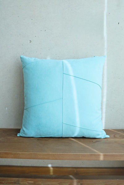 Funda de cojín Simil cuero celeste