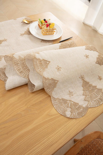 Camino de mesa Navidad pinos