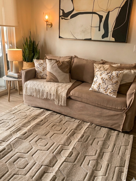 Alfombra beige 160x230 panal taupe