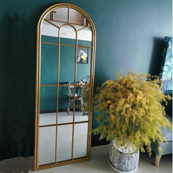 Espejo ventana dorado