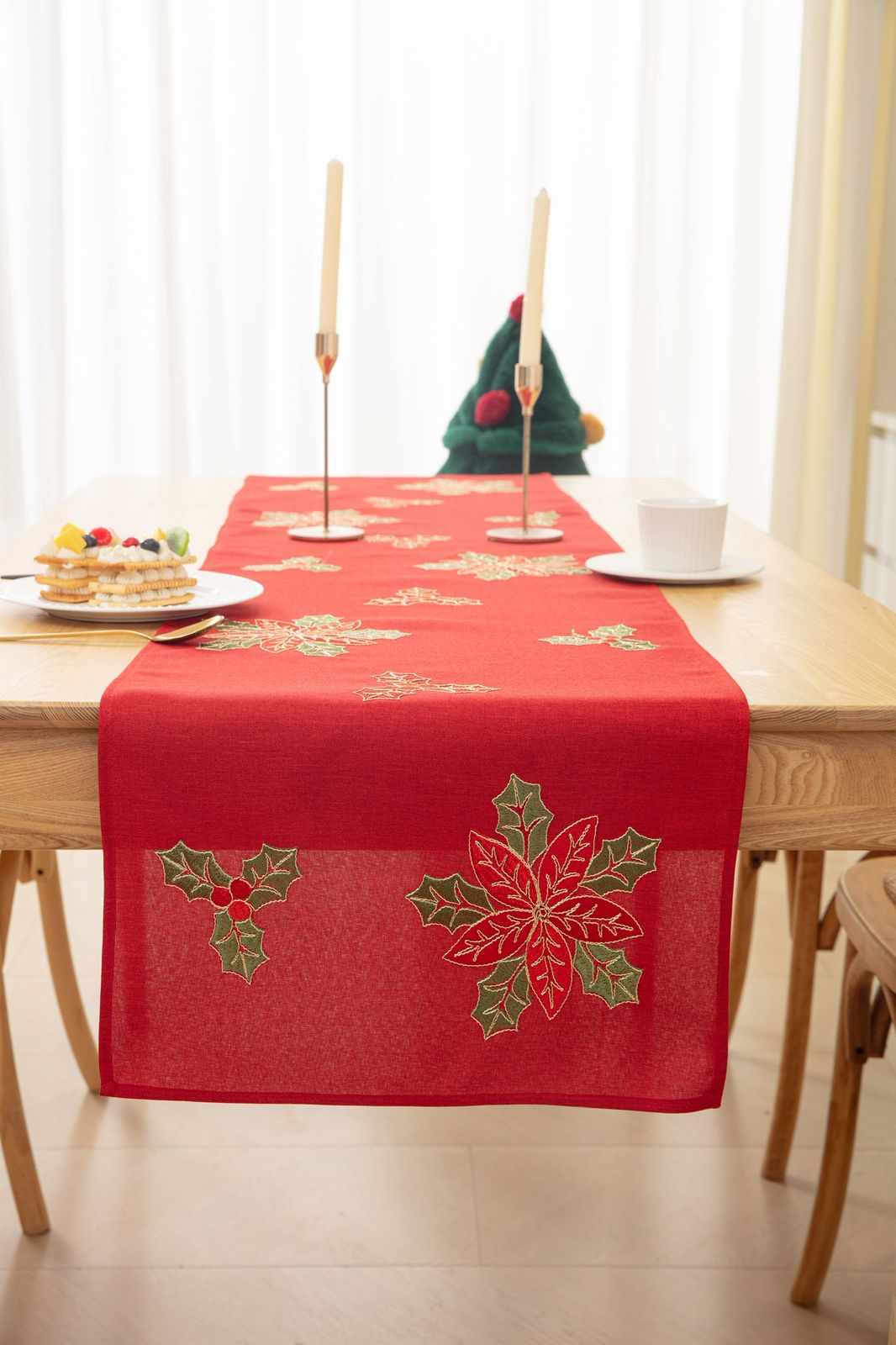 Camino de mesa Navidad Rojo