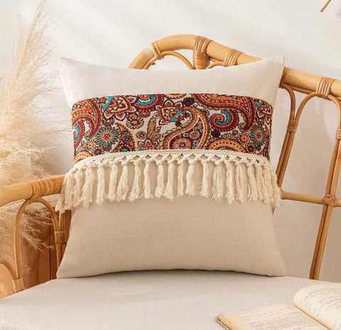 Funda cojín marruecos con Flecos 2