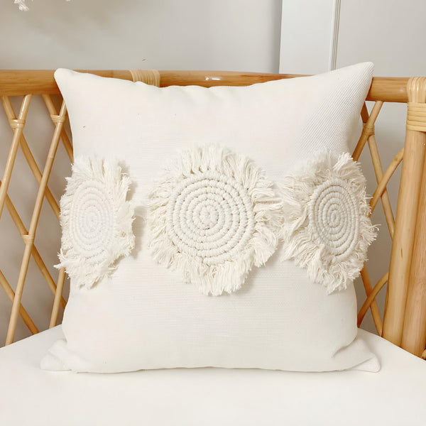 Funda cojín boho macramé