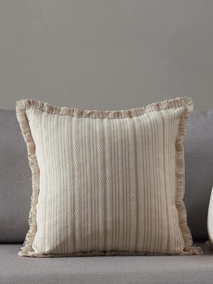 Funda Cojín beige Mod: Rayas