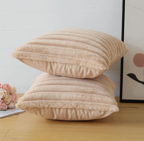 Funda cojín canelones beige