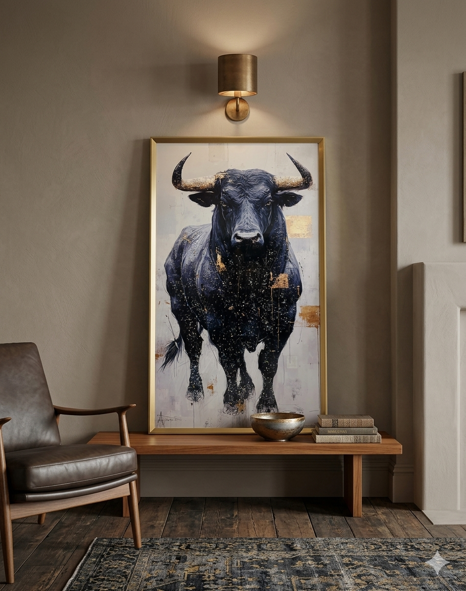 Cuadro Toro Negro 70x120