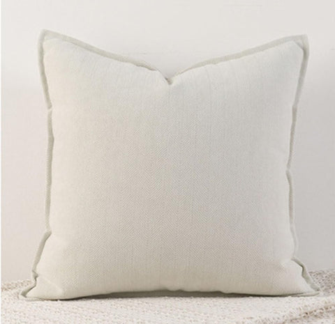 Funda Cojín Chenille Blanco invierno Mod: Pestaña