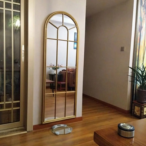 Espejo ventana dorado