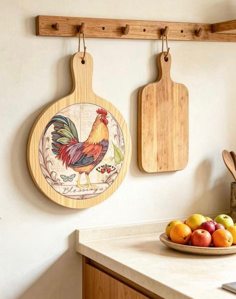 Tabla Gallo plumas rojas