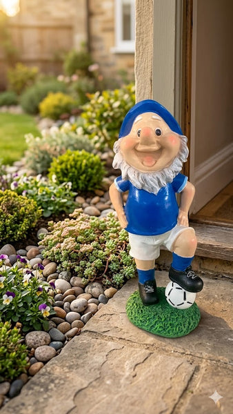 Gnomo de Jardín Futbolista camiseta azul