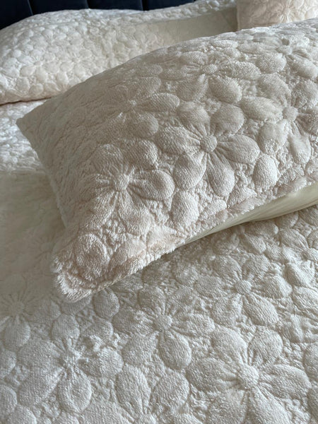 Cubrecama Plush Blanco invierno 2P