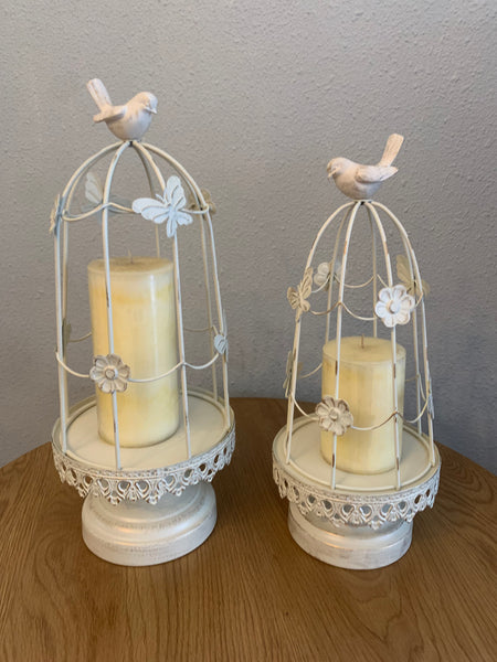 Set Candelabro metálico jaula