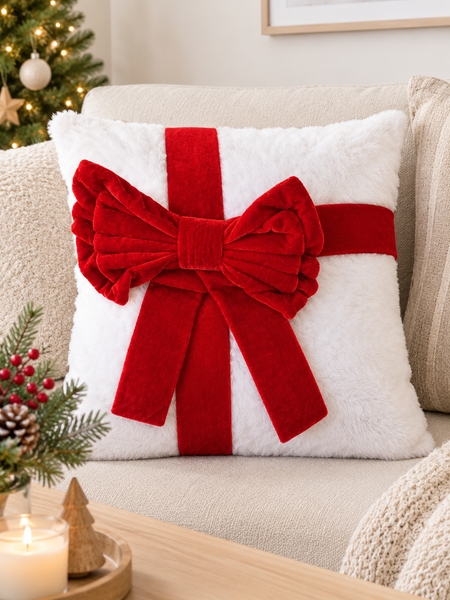 Funda cojin con Lazo Navidad