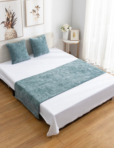 Piecera chenille + 02 fundas de cojín Menta