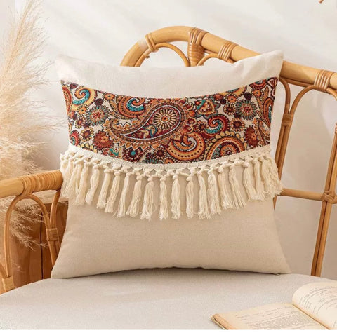 Funda cojín marruecos con Flecos