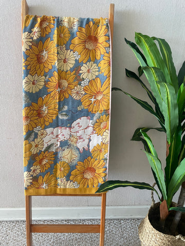 Manta bordada reversible Girasol