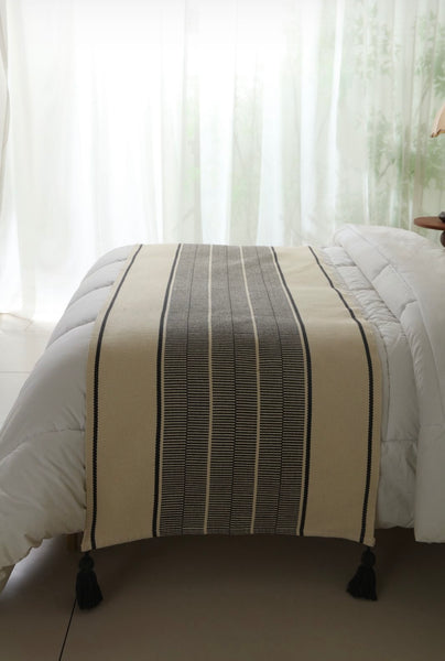 Set piecera Crucero rayas + 02 fundas de cojín