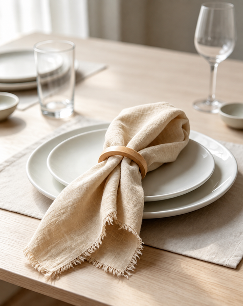 Pack 6 servilletas Beige