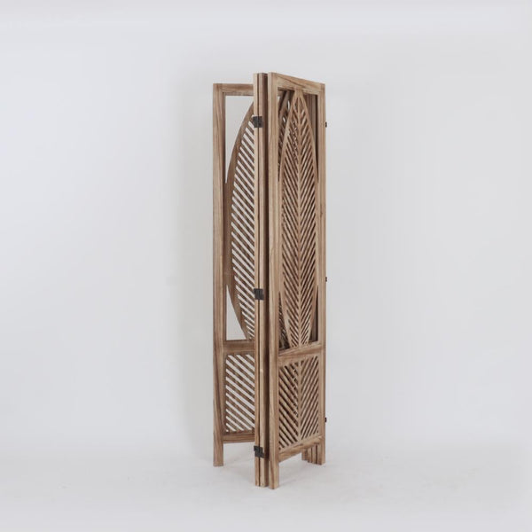 Biombo 4 cuerpos madera hojas