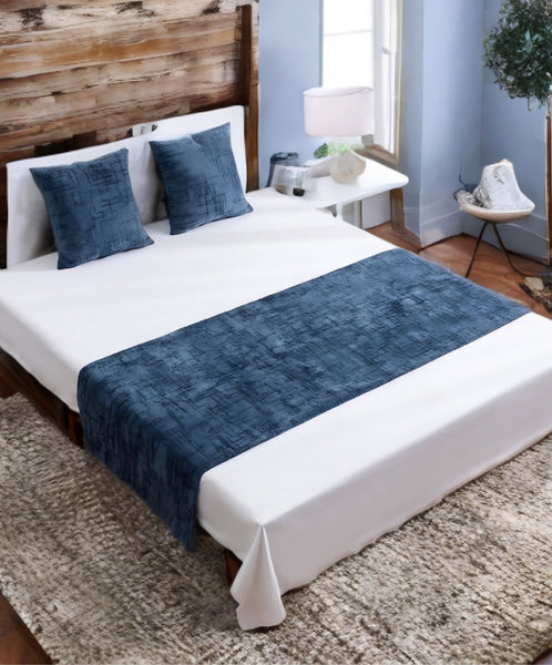 Piecera chenille + 02 fundas de cojín Azul