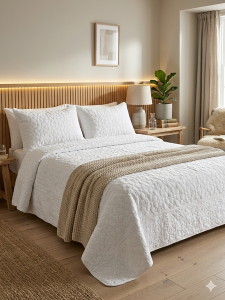 Cubrecama Plush Blanco 2P