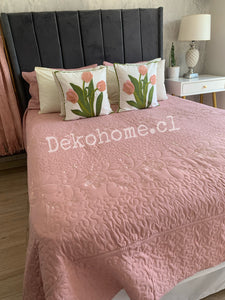 Quilt rosado bordado 2P