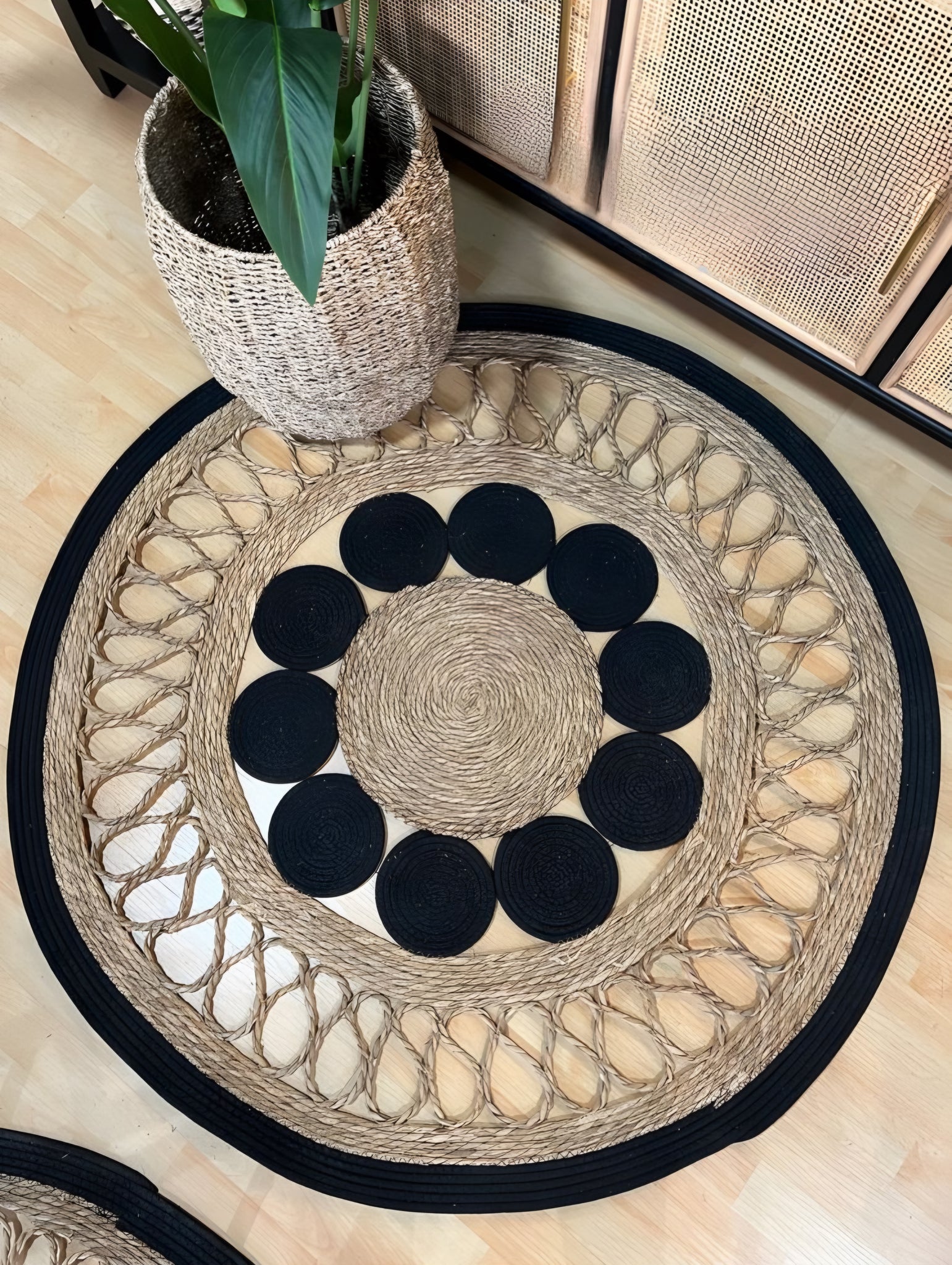 Alfombra yute circular