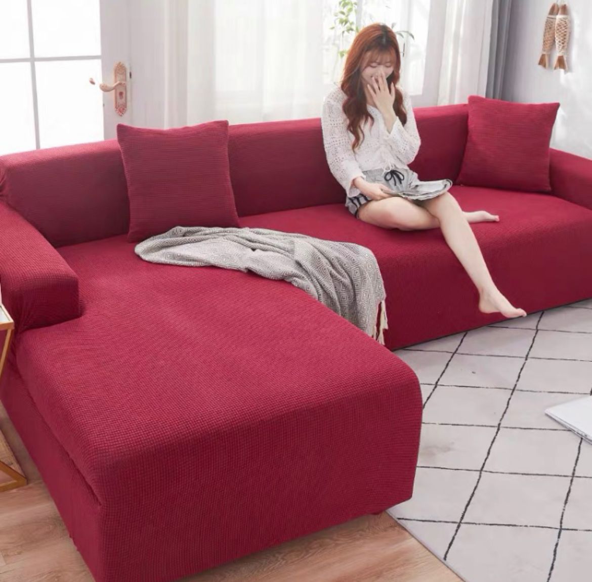 Funda sillon Tipo L Burdeo