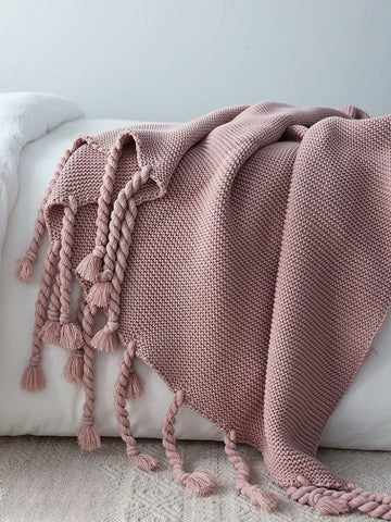 Manta borlas Rosa